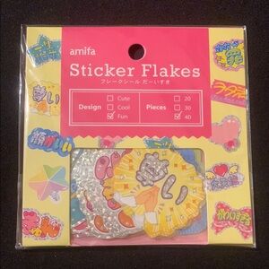 NWT Amifa Japanese Fun Phrase Sticker Flakes Pack of 40